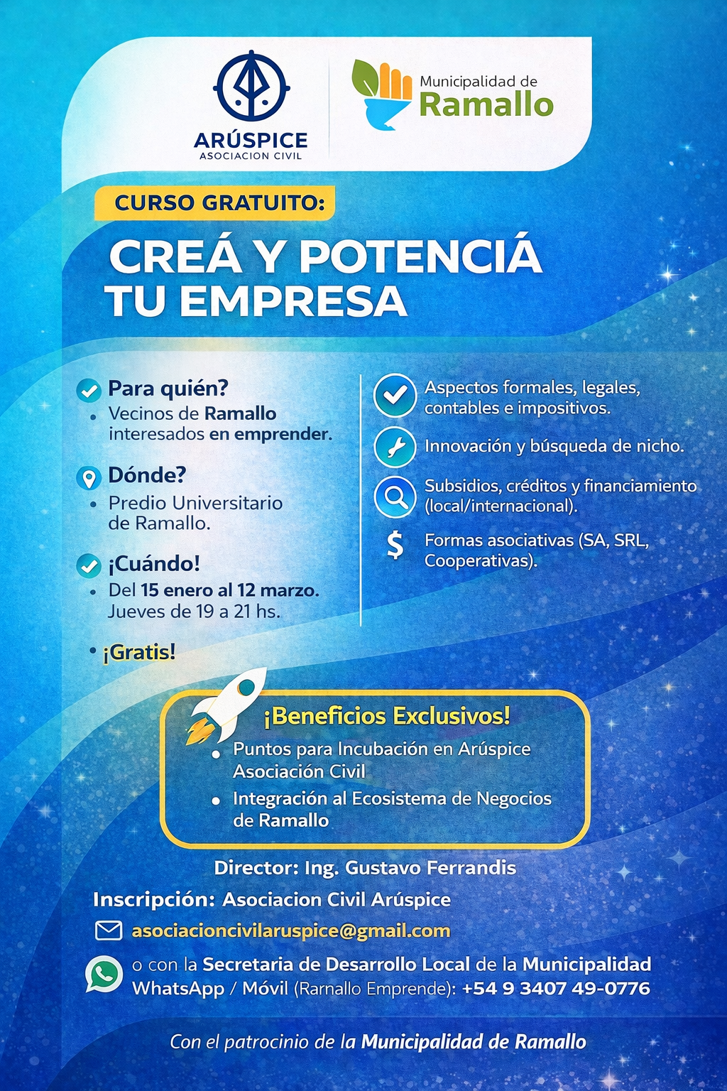 Emprender en Ramallo: un curso gratuito busca transformar ideas en proyectos reales