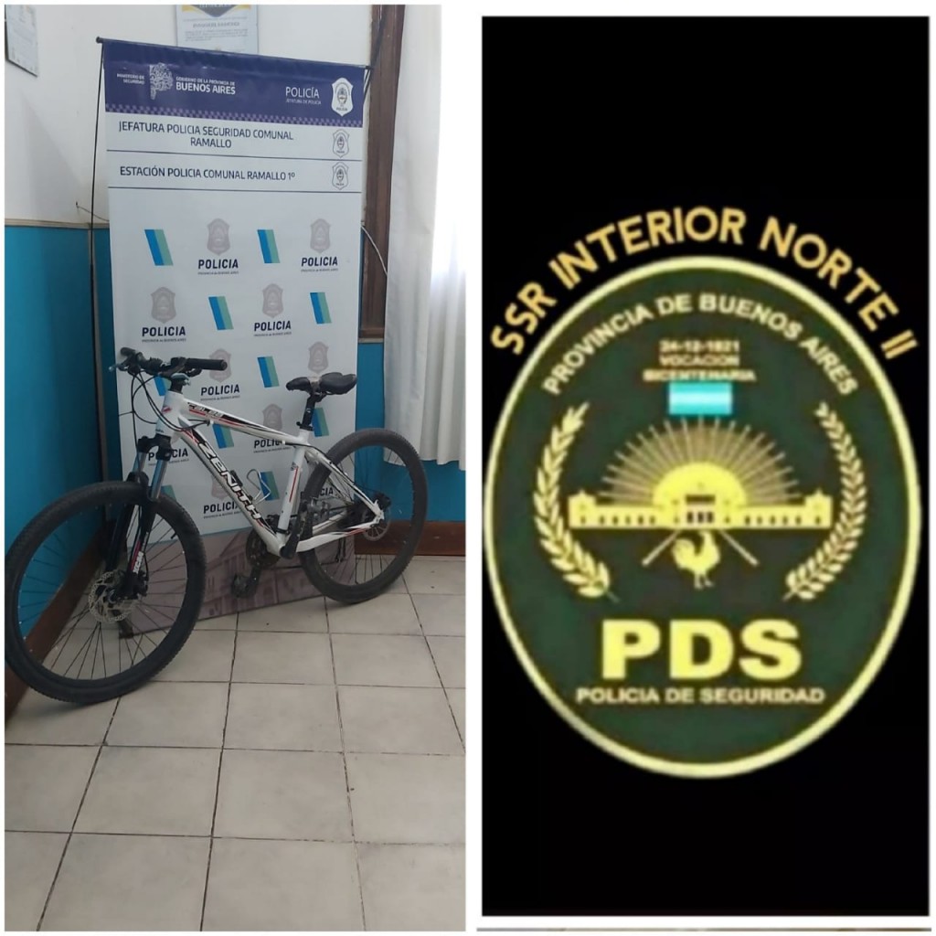 La Policía de Ramallo recupera una moto y una bicicleta robadas