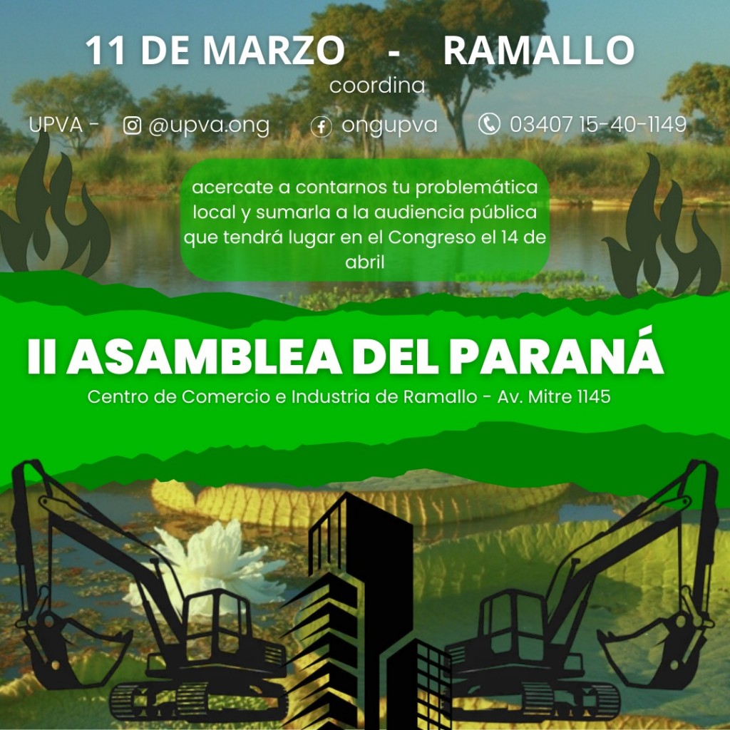 Se realiza la asamblea del Paraná coordinada por la ONG Unidos por la Vida y el Medio Ambiente