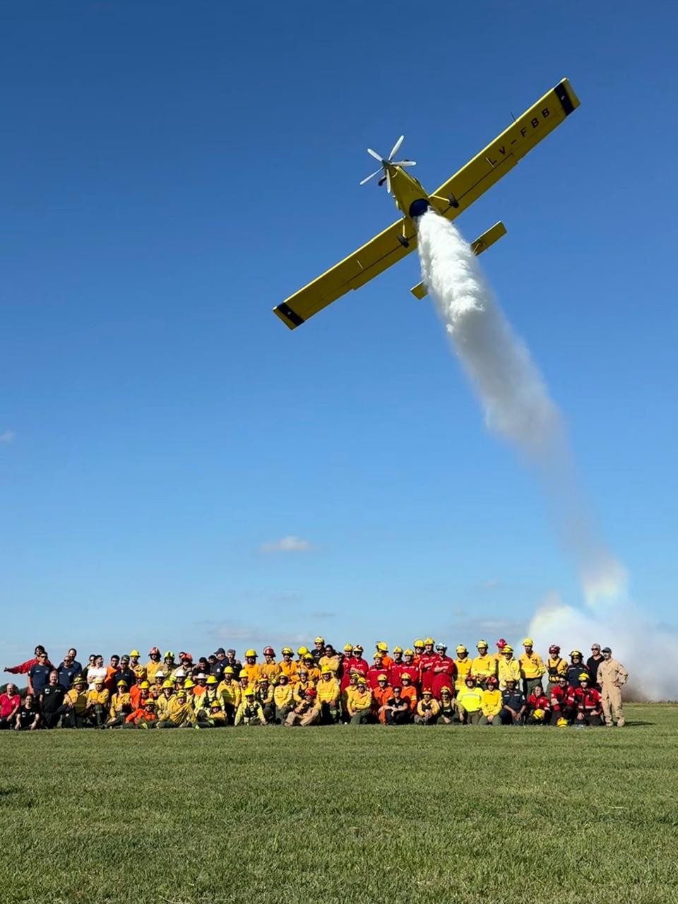 Defensa Civil y Bomberos de Ramallo se entrenaron en combate a&eacute;reo de incendios forestales