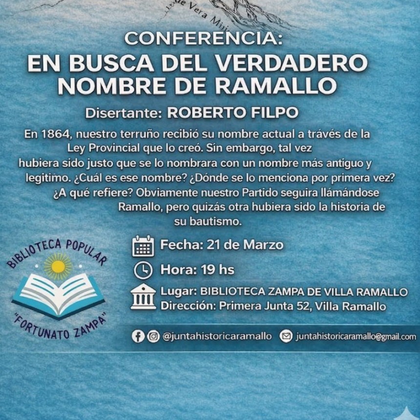 Una conferencia invita a redescubrir el origen del nombre de Ramallo