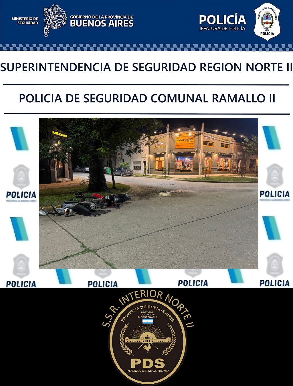Grave accidente entre motocicletas en Villa Ramallo: un hombre de 74 a&ntilde;os "lucha por su vida"