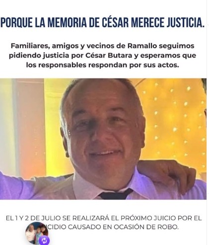 Juicio por el crimen de C&eacute;sar Butara: la fiscal&iacute;a pedir&aacute; prisi&oacute;n perpetua ante un jurado popular