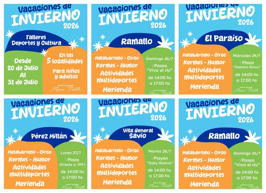 Ramallo prepara unas vacaciones de invierno con actividades gratuitas para toda la familia