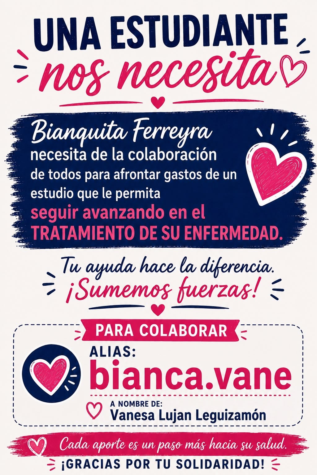 Una comunidad vuelve a movilizarse para ayudar a Bianca a continuar su tratamiento