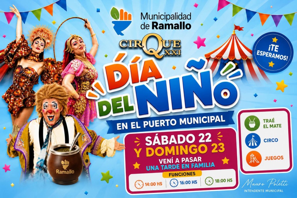 Cirque XXI llega al Puerto de Ramallo para celebrar el D&iacute;a del Ni&ntilde;o
