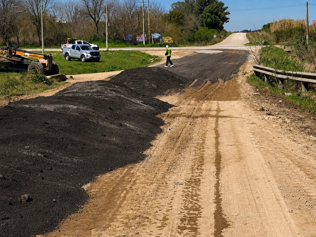 Respuesta vial para el campo: el municipio inici&oacute; las obras de mejoramiento en la traza de la Ruta 1001