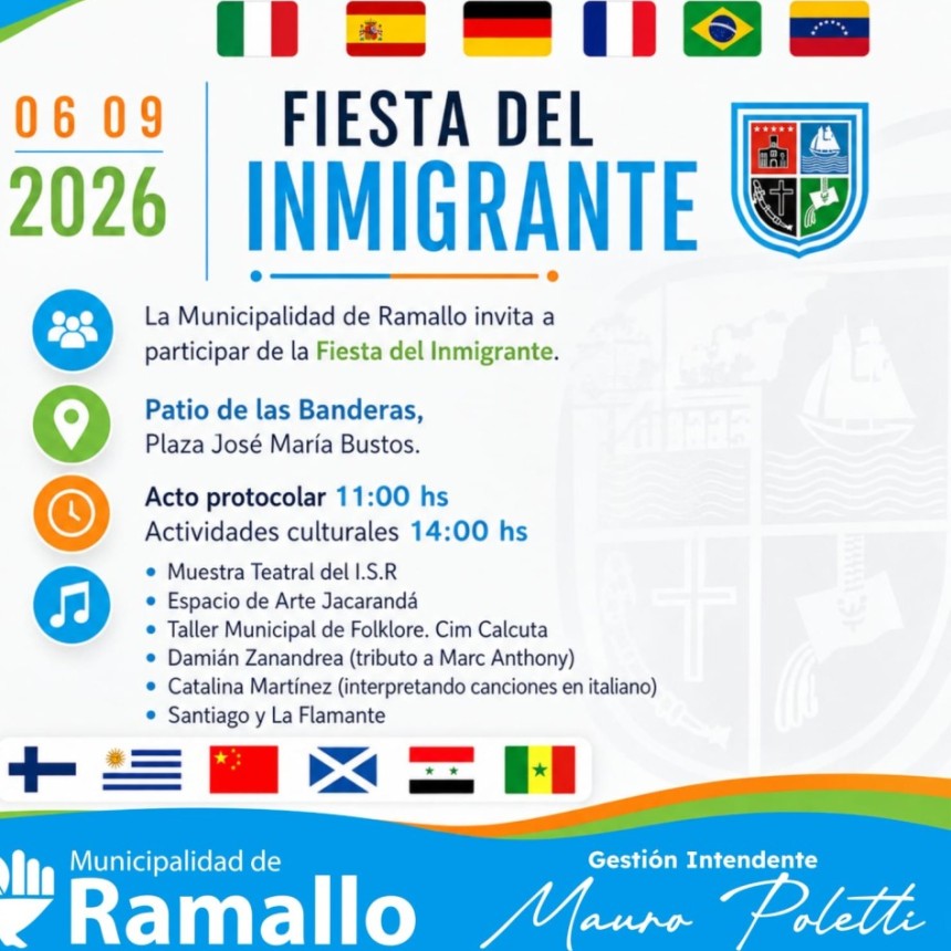 Ramallo celebra la Fiesta del Inmigrante con una jornada de cultura y tradiciones