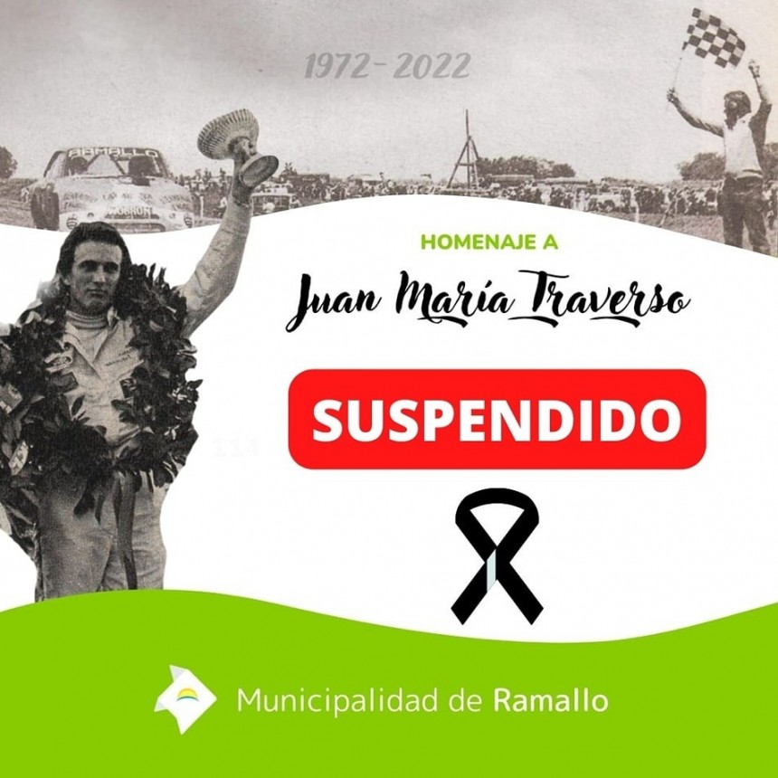 Homenaje a Juan María Traverso suspendido