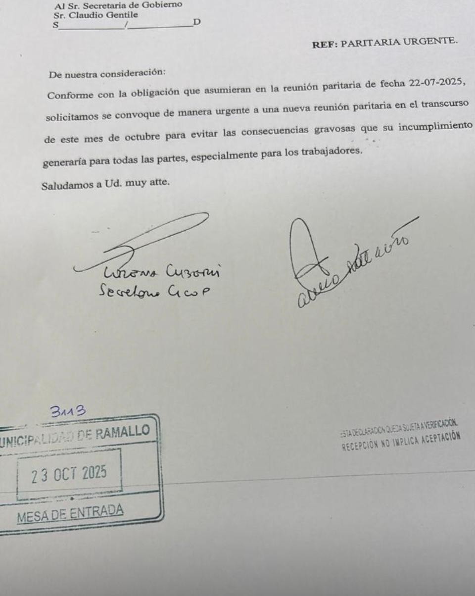 CICOP Ramallo pidió reabrir la paritaria de octubre