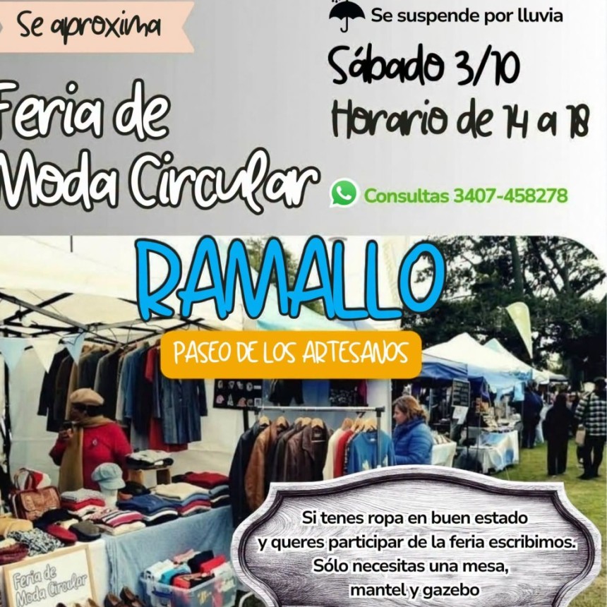 Fin de semana de ferias: moda circular el s&aacute;bado y emprendedores con show en vivo el domingo en P&eacute;rez Mill&aacute;n
