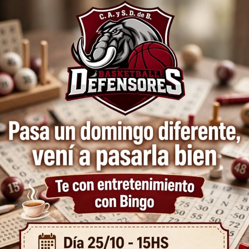 Fin de semana a pleno en Defensores: b&aacute;squet, f&uacute;tbol, v&oacute;ley, futsal y un bingo con un mill&oacute;n en premios
